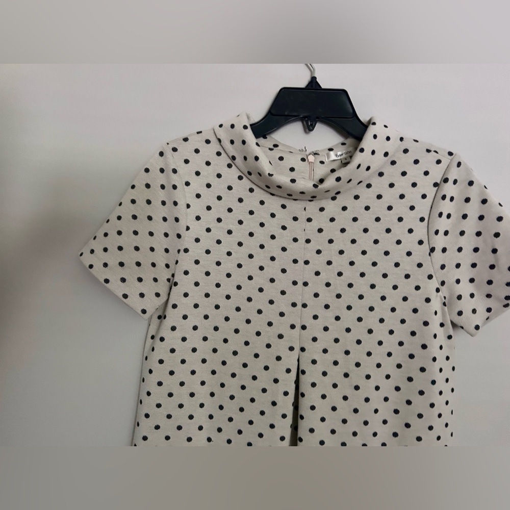 TYLER BOE Kristen Jacquard Polka Dot Collared Mini Dress Academia Twee Mod | S - Picture 8 of 16